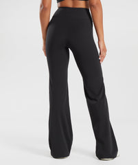 Crossover Flared Leggings - Black