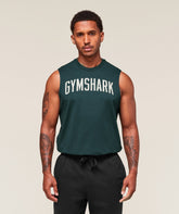 Worn Graphic Tank - Deep Petrol Blue