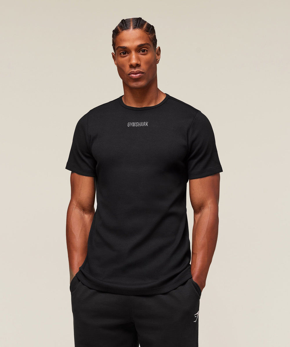 Premium Ribbed T-Shirt - Black