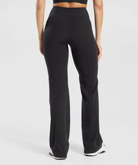Crossover Regular Flared Leggings - Black