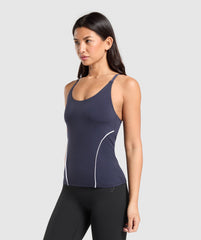 Contour Stitch Tank with Shelf - Heavy Blue