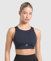 Mesh Back Sports Bra - Heavy Blue