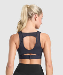 Mesh Back Sports Bra - Heavy Blue