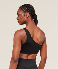 Asymmetric Sports Bra - Black