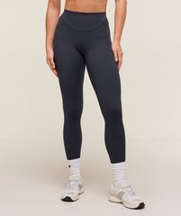 Lifting Dipped Waistband Leggings - Heavy Blue