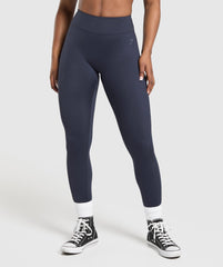 Wordmark Graphic Leggings - Heavy Blue
