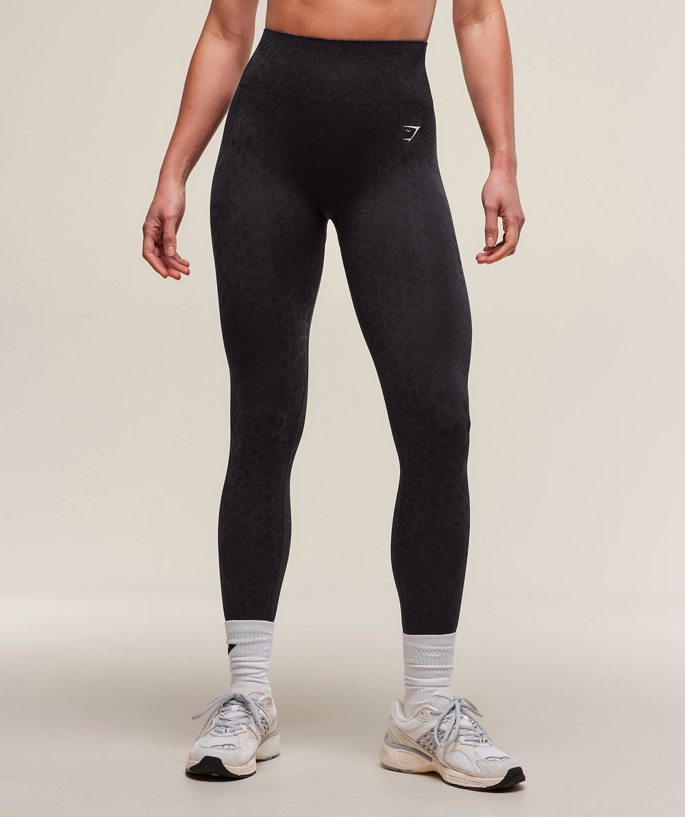 Adapt X Whitney Animal Seamless Leggings - Asphalt Grey/Black