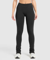 Heavyweight Washed Leggings - Black