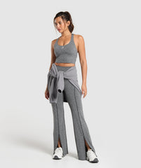 Marl Flared Leggings - Black