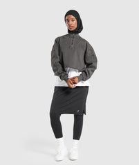 2 in 1 High Waisted Skirt Leggings - Black