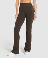 Luxe Seamless Flare Leggings - Walnut Brown Marl
