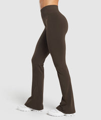 Luxe Seamless Flare Leggings - Walnut Brown Marl