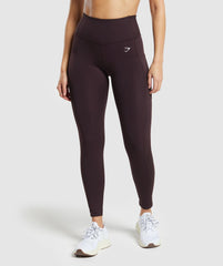 Pocket Leggings - Plum Brown
