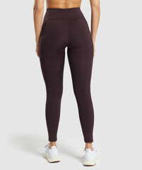 Pocket Leggings - Plum Brown
