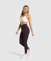 Pocket Leggings - Plum Brown