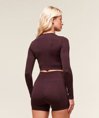 Everyday Seamless Long Sleeve Crop Top - Cherry Purple