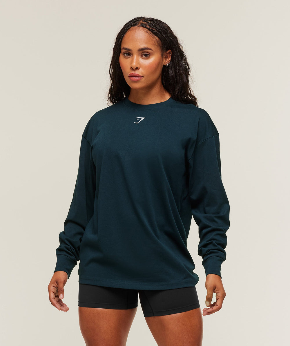 Power Long Sleeve Top - Deep Petrol Blue/Smoke Blue