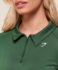 Retro Seamless Midi Polo - Classic Green
