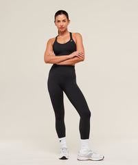 Crossover Strap High Support Sports Bra - Black