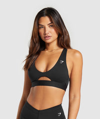 Peek A Boo Sports Bra - Black