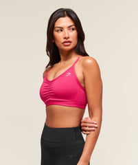 Ruched Sports Bra - Build Pink