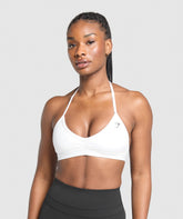Minimal Halterneck Sports Bra - White