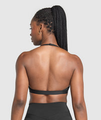 Minimal Halterneck Sports Bra - Black