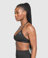 Minimal Halterneck Sports Bra - Black