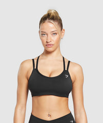 Strap Feature Sports Bra - Black