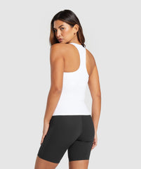 Everyday Racer Back Tank With Shelf - White
