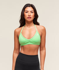 Light Support Minimal Halterneck Bra - Active Green