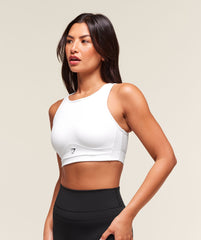 Mesh Back Sports Bra - White