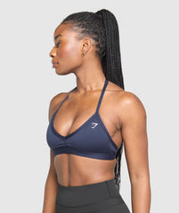 Minimal Halterneck Sports Bra - Heavy Blue
