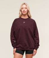Training Oversized Fleece Sweatshirt - Cherry Purple