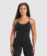 Apex Contrast Tank With Shelf - Black/Brushed Grey
