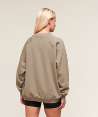 Training Oversized Fleece Sweatshirt - Lifestyle Brown