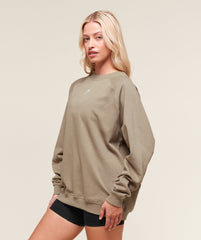 Training Oversized Fleece Sweatshirt - Lifestyle Brown
