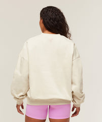 Lifting Club Graphic Oversized Crew Neck - Oat White