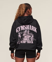 Dump Truck Graphic Hoodie - Black