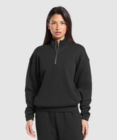 Rest Day Sweats 2.0 1/4 Zip Pullover - Black
