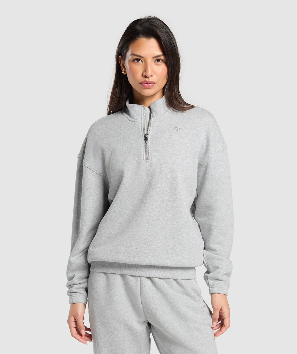 Rest Day Sweats 2.0 1/4 Zip Pullover - Light Grey Core Marl