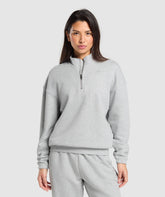 Rest Day Sweats 2.0 1/4 Zip Pullover - Light Grey Core Marl