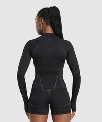 Apex Seamless 1/4 Zip Pullover - Black/Graphite Grey