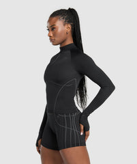 Apex Seamless 1/4 Zip Pullover - Black/Graphite Grey