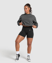 Gains Washed Loopback Crew Neck - Asphalt Grey/Black