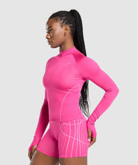 Apex Seamless 1/4 Zip Pullover - Valley Pink/Sour Pink