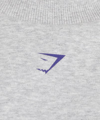 Heavy Duty Graphic Oversized Pullover - Light Grey Core Marl