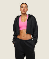 everywear Tech Cropped Hoodie - Black