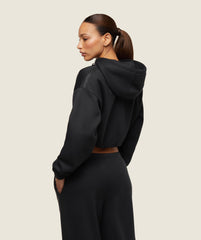 everywear Tech Cropped Hoodie - Black