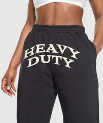 Heavy Duty Graphic Loopback Jogger - Black